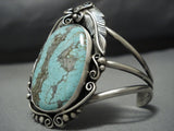 Magnifiecent Vintage Native American Jewelry Navajo Spiderweb Turquoise Sterling Silver Bracelet-Nativo Arts
