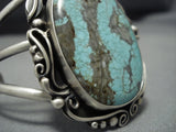 Magnifiecent Vintage Native American Jewelry Navajo Spiderweb Turquoise Sterling Silver Bracelet-Nativo Arts