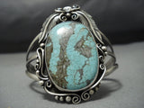 Magnifiecent Vintage Native American Jewelry Navajo Spiderweb Turquoise Sterling Silver Bracelet-Nativo Arts