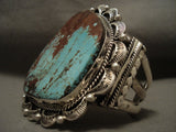 Mammoth Navajo 'Red Spiderweb Matrix' Native American Jewelry Silver Bracelet- Incredible!!-Nativo Arts