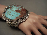 Mammoth Navajo 'Red Spiderweb Matrix' Native American Jewelry Silver Bracelet- Incredible!!-Nativo Arts