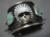 MARVELOUS 3D KACHINA ROYSTON TURQUOISE STERLING SILVER BRACELET-Nativo Arts