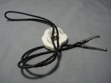 Marvelous Bear Tracks Vintage Navajo Sterling Silver Native American Jewelry Bolo Tie-Nativo Arts