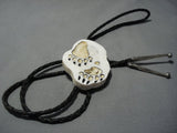 Marvelous Bear Tracks Vintage Navajo Sterling Silver Native American Jewelry Bolo Tie-Nativo Arts