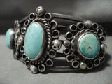 Marvelous Early 1900's Vintage Navajo Cerrillos Turquoise Native American Jewelry Silver Bracelet-Nativo Arts