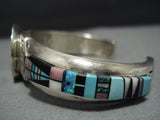 Marvelous Navajo 3d Turquoise Picturesque Sterling Silver Nightsky Bracelet-Nativo Arts