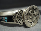 Marvelous Navajo 3d Turquoise Picturesque Sterling Silver Nightsky Bracelet-Nativo Arts