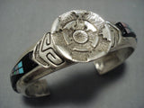 Marvelous Navajo 3d Turquoise Picturesque Sterling Silver Nightsky Bracelet-Nativo Arts