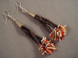 Marvelous Santo Domingo 'Corals And Shells' Heishi Native American Jewelry Silver Necklace-Nativo Arts