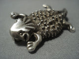 Marvelous Vintag Navajo Toad Sterling Native American Jewelry Silver Ben Yazzie Pin-Nativo Arts