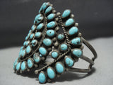 Marvelous Vintage 70 Turquoise Teardrop Sterling Silver Native American Jewelry Navajo Bracelet-Nativo Arts