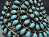 Marvelous Vintage 70 Turquoise Teardrop Sterling Silver Native American Jewelry Navajo Bracelet-Nativo Arts