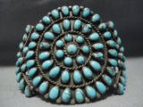Marvelous Vintage 70 Turquoise Teardrop Sterling Silver Native American Jewelry Navajo Bracelet-Nativo Arts