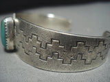 Marvelous Vintage Native American Jewelry Hopi Sterling Silver Green Turquoise Bracelet Old-Nativo Arts