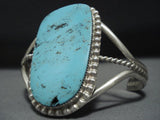 Marvelous Vintage Native American Jewelry Navajo Blue Diamond Turquoise Sterling Silver Bracelet- Huge!-Nativo Arts