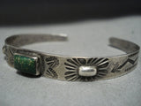 Marvelous Vintage Native American Jewelry Navajo Blue Turquoise Raised Carved Sterling Silver Bracelet-Nativo Arts