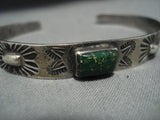 Marvelous Vintage Native American Jewelry Navajo Blue Turquoise Raised Carved Sterling Silver Bracelet-Nativo Arts