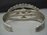 Marvelous Vintage Native American Jewelry Navajo Green Turquoise Sterling Silver Bracelet Old Cuff-Nativo Arts