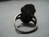Marvelous Vintage Native American Jewelry Navajo Green Turquoise Sterling Silver Ring Old-Nativo Arts