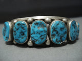 Marvelous Vintage Native American Jewelry Navajo Sterling Silver Ebm Turquoise Bracelet-Nativo Arts