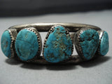 Marvelous Vintage Native American Jewelry Navajo Turquoise Sterling Silver Bracelet Cuff-Nativo Arts