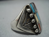 Marvelous Vintage Native American Jewelry Navajo Turquoise Sterling Silver Ring-Nativo Arts