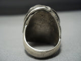 Marvelous Vintage Native American Jewelry Navajo Turquoise Sterling Silver Ring Old-Nativo Arts
