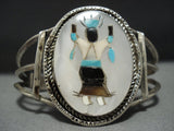 Marvelous Vintage Native American Jewelry Zuni Jason Livingston Turquoise Sterling Silver Bracelet-Nativo Arts