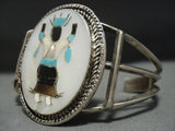 Marvelous Vintage Native American Jewelry Zuni Jason Livingston Turquoise Sterling Silver Bracelet-Nativo Arts