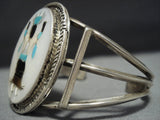 Marvelous Vintage Native American Jewelry Zuni Jason Livingston Turquoise Sterling Silver Bracelet-Nativo Arts