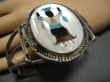 Marvelous Vintage Native American Jewelry Zuni Jason Livingston Turquoise Sterling Silver Bracelet-Nativo Arts
