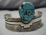 Marvelous Vintage Native American Navajo #8 Turquoise Sterling Silver Bracelet Old-Nativo Arts