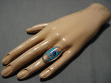Marvelous Vintage Native American Navajo Frank Yellowhorse Turquoise Sterling Silver Ring-Nativo Arts