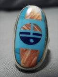 Marvelous Vintage Native American Navajo Frank Yellowhorse Turquoise Sterling Silver Ring-Nativo Arts