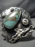 Marvelous Vintage Native American Navajo Royston Turquoise Sterling Silver Bracelet Old-Nativo Arts