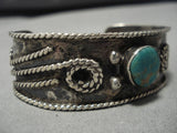 Marvelous Vintage Native American Navajo Royston Turquoise Sterling Silver Bracelet Old-Nativo Arts