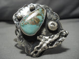 Marvelous Vintage Native American Navajo Royston Turquoise Sterling Silver Bracelet Old-Nativo Arts