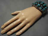 Marvelous Vintage Native American Navajo Spiderweb Turquoise Sterling Silver Bracelet Old-Nativo Arts
