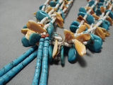 Marvelous Vintage Native American Navajo Turquoise Spiny Oyster Necklace Old-Nativo Arts