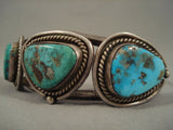 Marvelous Vintage Navajo Green And Blue Turquoise Sterling Native American Jewelry Silver Bracelet-Nativo Arts