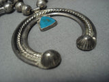 Marvelous Vintage Navajo Native American Jewelry jewelry Sterling Silver Squash Blossom Necklace-Nativo Arts