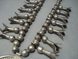Marvelous Vintage Navajo Native American Jewelry jewelry Sterling Silver Squash Blossom Necklace-Nativo Arts