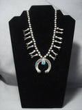 Marvelous Vintage Navajo Native American Jewelry jewelry Sterling Silver Squash Blossom Necklace-Nativo Arts