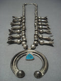 Marvelous Vintage Navajo Native American Jewelry jewelry Sterling Silver Squash Blossom Necklace-Nativo Arts