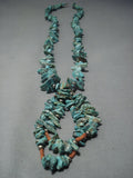 Marvelous Vintage Navajo Native American Jewelry jewelry Turquoise Sterling Silver Necklace-Nativo Arts