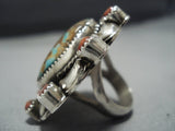 Marvelous Vintage Navajo Royston Turquoise Sterling Silver Ring Old-Nativo Arts