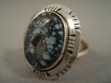 Marvelous Vintage Navajo Spiderweb Turquoise Sterling Native American Jewelry Silver Ring-Nativo Arts