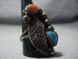 Marvelous Vintage Navajo Vivki Martin Turquoise Sterling Native American Jewelry Silver Ring Old-Nativo Arts