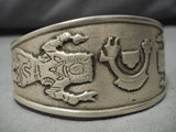 Marvelous Vintage Zuni Native American Sterling Silver Bracelet Old-Nativo Arts