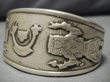Marvelous Vintage Zuni Native American Sterling Silver Bracelet Old-Nativo Arts